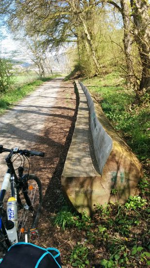 Nach Neckarsteinach das wohl längste Ruhe"bänklein", das ich je gesehen hatte.