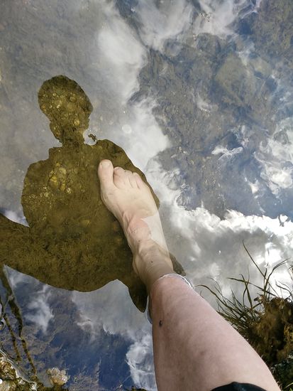 Aufgrund der guten Zugänglichkeit zum Neckar gleich noch mal eine angenehme Fußkühlung.