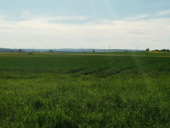 Nach wenigen km sind im Rückblick die Höhenzüge des südlichen Schwarzwalds erkennbar.