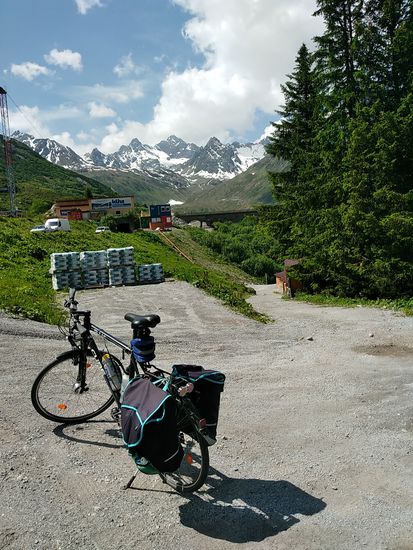 Baustelle in der Nähe der Staumauer des Vermuntstausees.