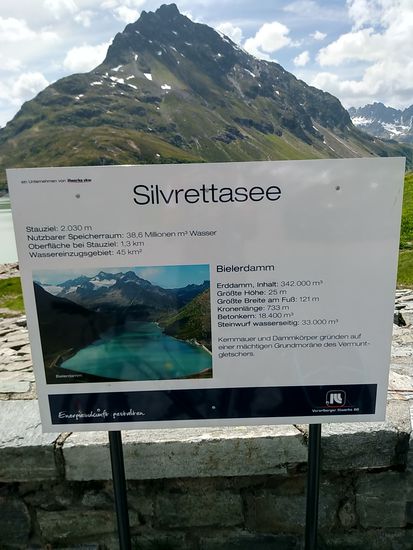 Datentafel der Vorarlberger Illwerke AG.