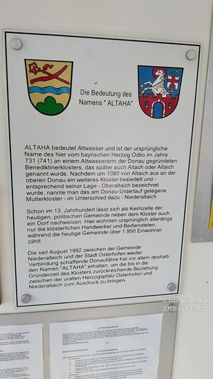 Beschreibung des Namens "Altaha" der Donaufähre von Niederalteich nach Thundorf.