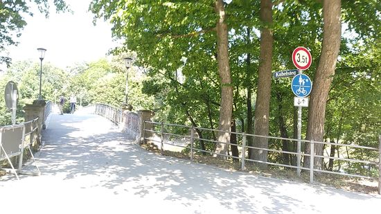 Der Kabelsteg von Ost nach West.