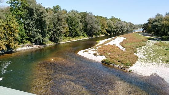 In Flußrichtung gesehen übernimmt die Isar das Namenskommando.
Zum "Abgesang" noch einige kurze Worte zur Amper:
Als Ammer entspringt sie in der Gegend oberhalb von Oberammergau, fließt an Peißenberg und Weilheim vorbei in den Ammersee, nennt sich ab dem Austritt vom nördlichen Ammersee fortan Amper und verläuft als solche durch Fürstenfeldbruck, Dachau, an Allershausen und Zolling vorbei bis eben hierher.