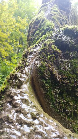 In den folgenden Nahaufnahmen erkennt man das Wasserrinnsal im Felseinschnitt recht gut.