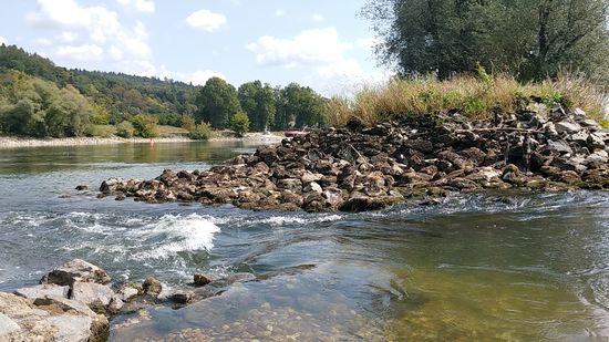 Eine sicher begehbare Passage durch das recht schnell fließende und zu tiefe Wasser des kleinen Isardurchbruchs zum nachfolgenden Landzungenteil vor der eigentlichen Mündung war nicht auszumachen und da ich nicht durch einen Fehltritt beim Waten durch das Wasser ausrutschen und womöglich in die Donau nach links gespült werden wollte, war hier die Isar im offiziellen Sinne gesehen vom Anfang bis zum Ende abgeradelt.
Anschließend folgt ja noch die Fahrt zum Heimreise-Bahnhof Plattling.