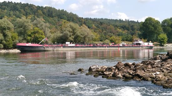 Kurz vor dem Abschied von dieser so wichtigen Lokalität, für die ich mich tagelang freiwillig und mit Begeisterung für die schönen Erlebnisse an der Fahrtstrecke auf dem Rad abgestrampelt hatte, gab es noch die Begegnung mit der "Marion", einem 1986 in den Niederlanden gebauten Motortankschiff.
Eckdaten:
1 Dieselmotor, 1140 PS/838 kW, 1 Propeller, Tragfähigkeit 1849 Tonnen, 106 m lang, 
11 m breit, 2,50 m Tiefgang, für alle Kanalverbindungen quer durch Europa verwendbar.