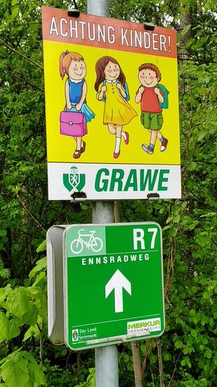 Immerhin befinde ich mich auf dem bestens ausgeschilderten Ennsradweg.