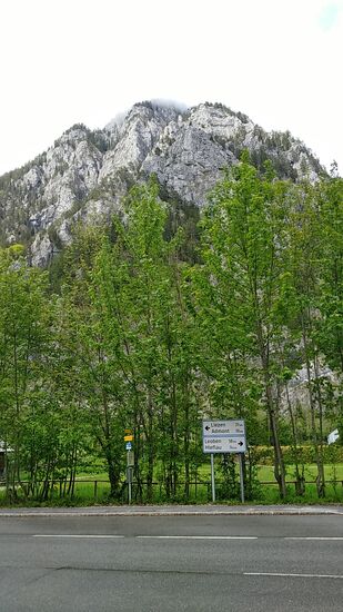 Gegenüber vom Abzweig nach Johnsdorf liegt der 1388 m hohe Bruckstein.