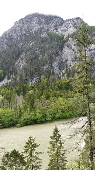 Während einer Gegensteigung ergibt sich hoch über der Enns wiederum eine Aussicht auf den bereits erwähnten Bruckstein, 1388 m. ü. A. (m ü. A. bedeutet Meter über Adria und ist eine Abkürzung für die geografische Angabe der Höhe über dem Meeresspiegel, die nur in Österreich verwendet wird).