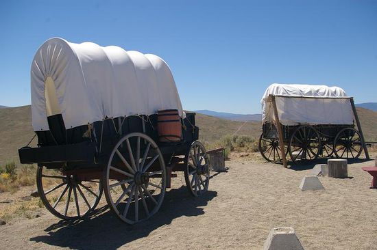 Planwagen im Oregon Trail Museum