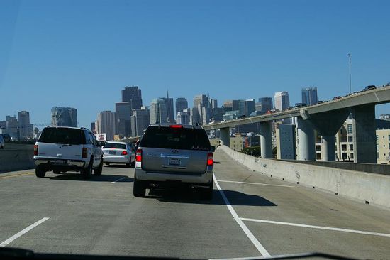 Auf dem Weg in die City...