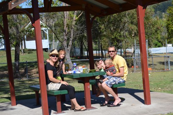Frühstücksplatz und 'Parkoffice'