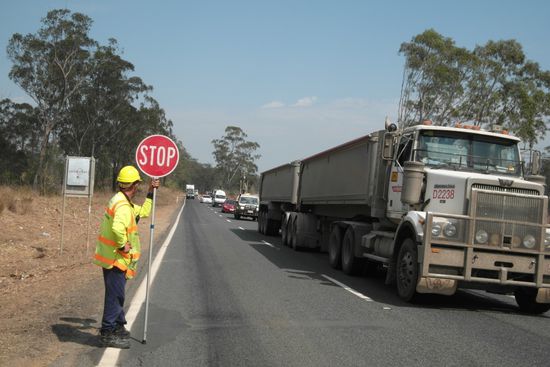 Road Work - des Öfteren gibt es mal eine Pause am Highway