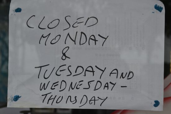 Das Wetter hinterlässt seine Spuren auch an der Eisdiele 