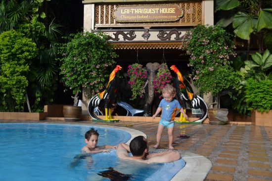 Angenehme Erfrischung nach der langen Fahrt