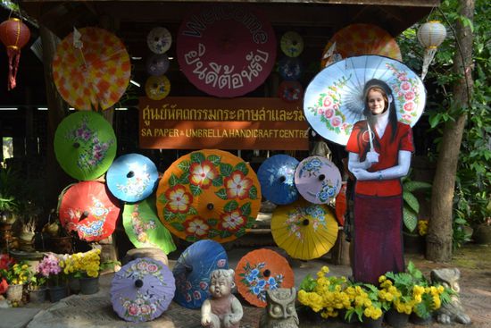 Schirm-Manufaktur nahe Chiang Mai