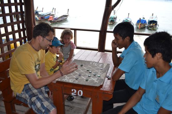 Zeitvertreib bei Regen - ein paar Runden Dame