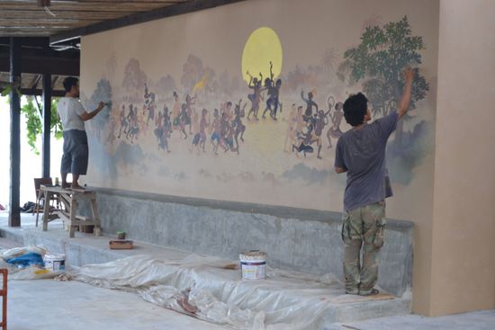 Hier wird grad renoviert...und handgemalt.