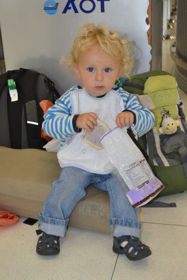 Letzte Stärkung auf dem Flughafen