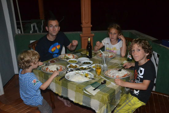 Lecker Abendmahl auf der Veranda