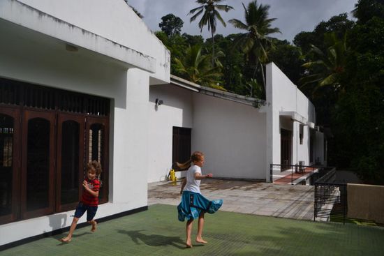 Morgensport auf der großen Terrasse