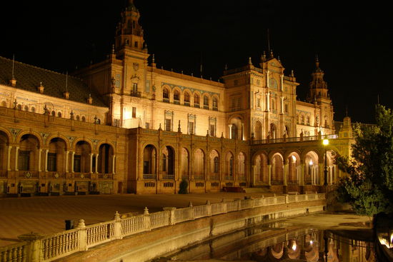Plaza de España bei Nacht