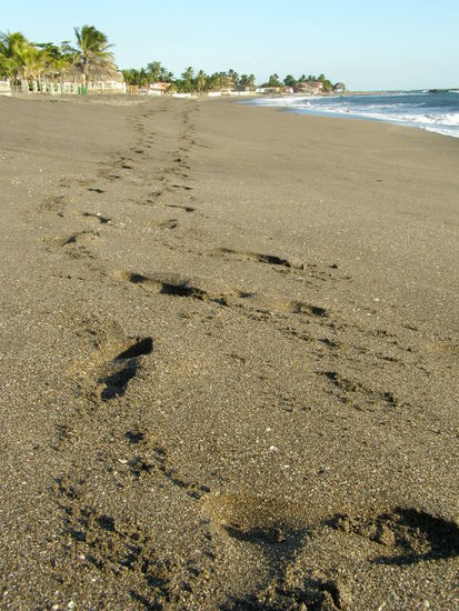 "Deine Spuren im Sand, die ich gestern ..."