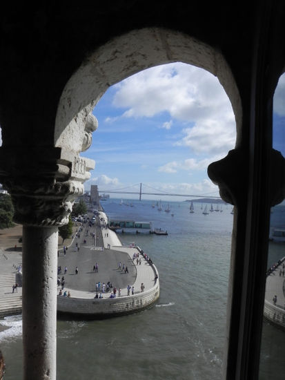 Blick von oben auf den Tejo.