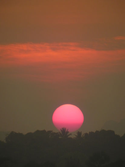 Sonnenuntergang des Tages: Hpa An, Viewpoint.