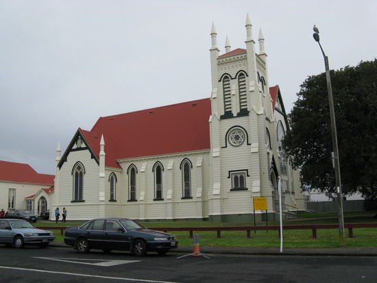 St. Andrews`s Church in "Thames". Alles aus Holz gebaut.