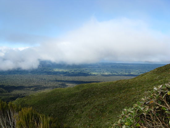 Blick auf die Kueste und das Land.