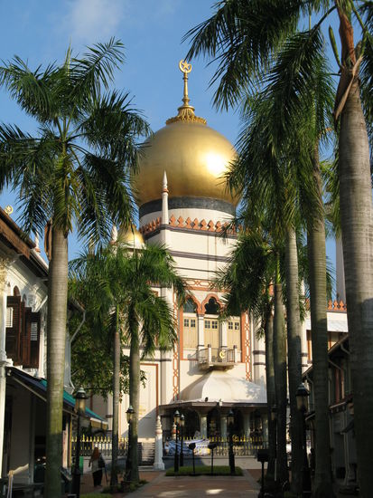 Sultan Moschee an der Arab Street. Blick von meinem Hostel