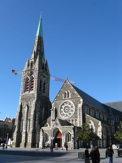 Die auch innen sehr prachtvolle "Christchurch Cathedral" am "Cathedral Square".