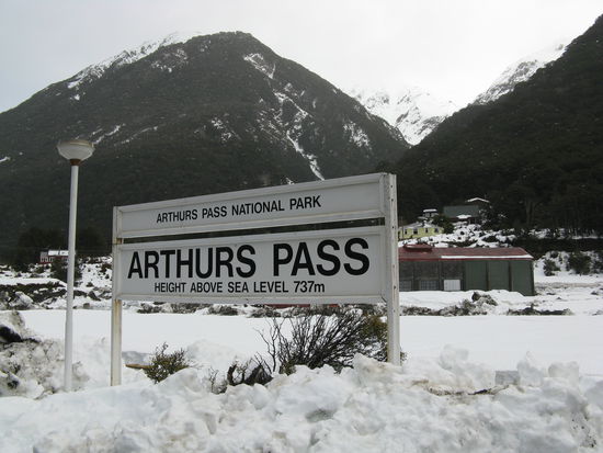 Kurze Pause am "Arthurs Pass".