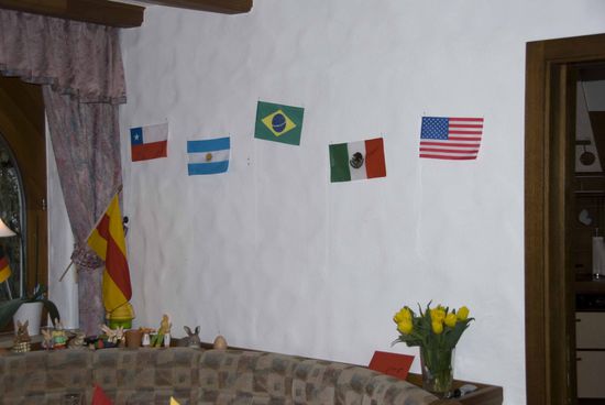 Die Flaggen der Länder auf unserer Reiseroute (2. Teil) in heimischen Gefilden.