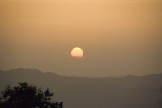 Sonnenuntergang über Myanmar.