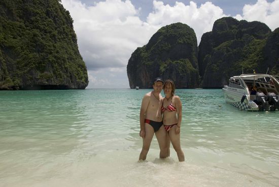 Zwei berühmte Filmstars am Strand von „The Beach“.
