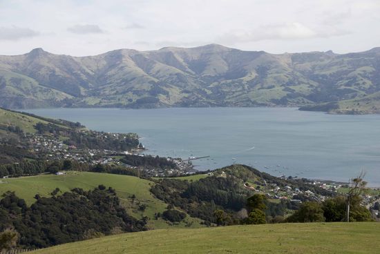 Blick auf Akaroa.