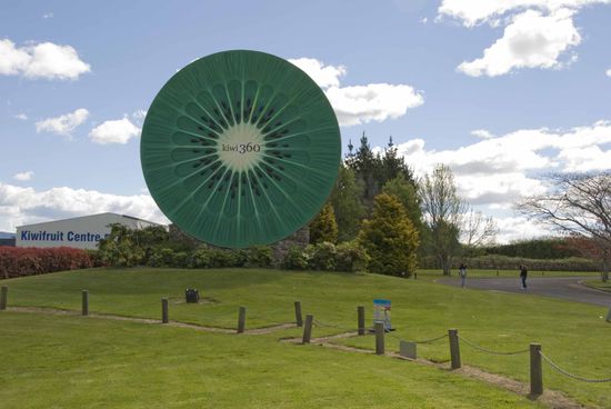 Auf dieser Kiwi-Farm kann man sich über Anbau und Vertrieb von Kiwis informieren.