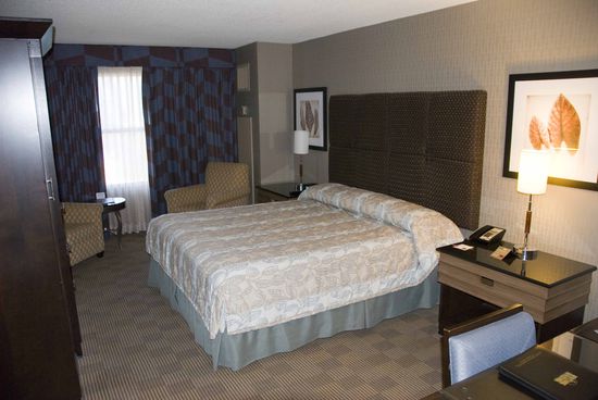 Unser Zimmer, nicht gerade eine Backpackerunterkunft. Alles vorhanden, großes Bett, Badewanne, Internet, Ipod-Vorrichtung und Blick auf den „Strip“, die Flaniermeile mit den vielen Hotels und Kasinos.