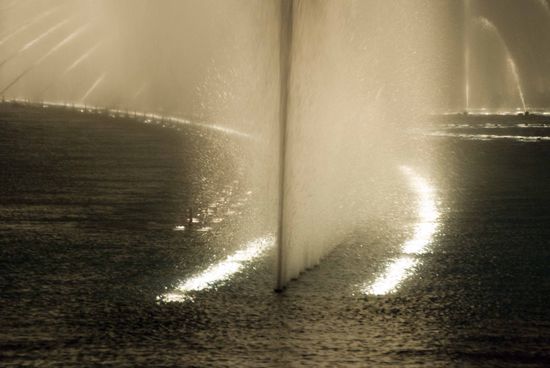 Wasserspiele vor dem Hotel „Bellagio“.