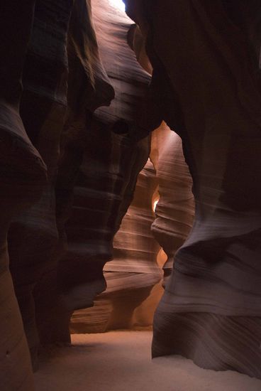 Im Upper Antelope Canyon. Irre, diese Lichtspiele und Formen, die durch Erosionen im Sandstein entstanden sind.