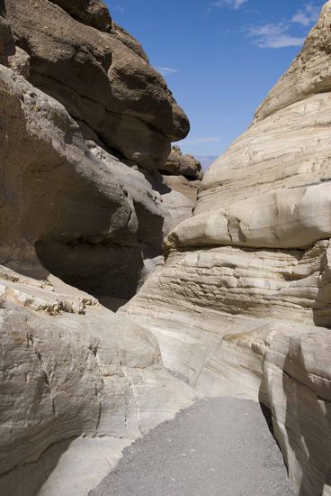 Im Mosaic Canyon war absolut kein Geräusch zu hören, so eine Stille hatten wir noch nicht erlebt.