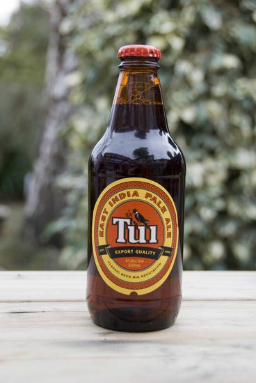 Neuseeland: Tui-Beer aus Neuseeland, 1,25 Euro für 0,33 Liter-Flasche, 4% alc./vol., Note 2,8.