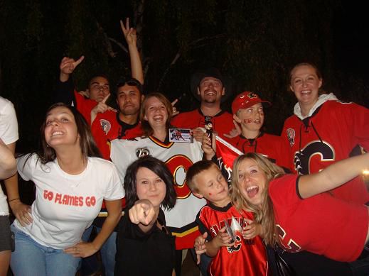 Ein Rudel Calgary Flames Fans