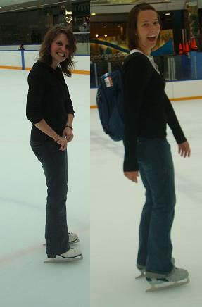 In der West Edmonton Mall am Schlittschuhlaufen