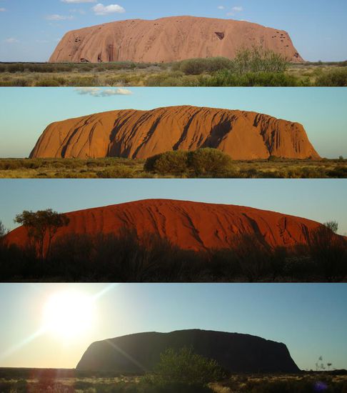 Uluru - Ayers Rock
zu verschiedenen Tageszeiten