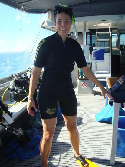 Bereit zum Schnorcheln -  das Boot wackelt…