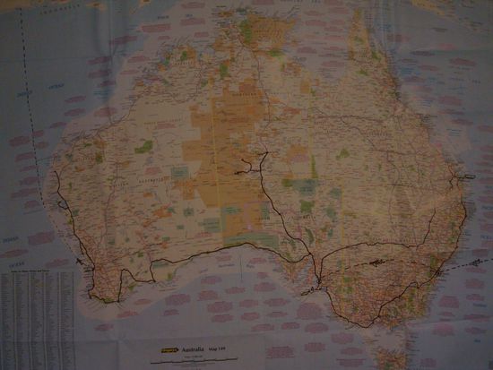 Unser zurückgelegte Strecke in Australien
